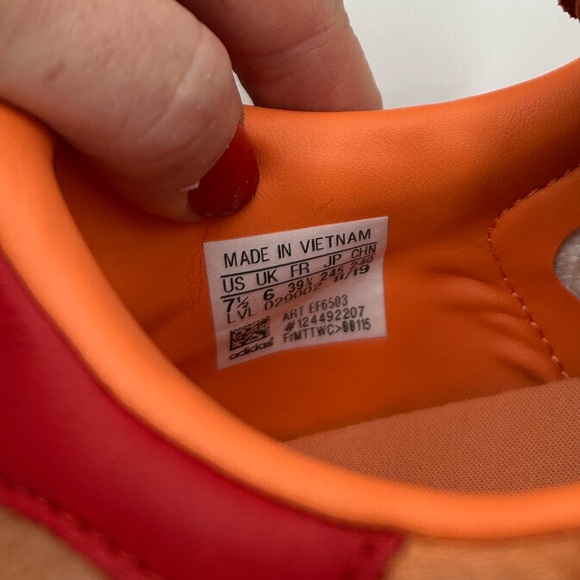 RARE NWT Adidas Gazelle ‘Orange Red' EF6503 The Originals W 7.5 - Picture 13 of 16